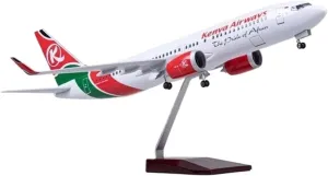 1 85 Scale for B737 MAX Kenya Resin Airbus Airplane Model Collection Enthusiast Static Display Aircraft Model Desktop(with Light)