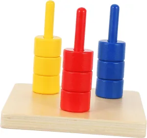 1 Set Colorful Discs Sorting for Cognitive Ring Safe Smooth Edges for Early Learning Develop Fine Motor Skills and Imagination