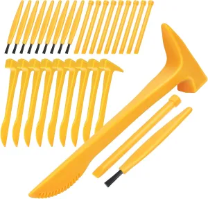 10 Set Excavation Tool Kit: PVC Archaeological Dig Tool Set Dinosaur Dig Kit with Hammer Chisel Brushes for Gems Archaeological Excavation