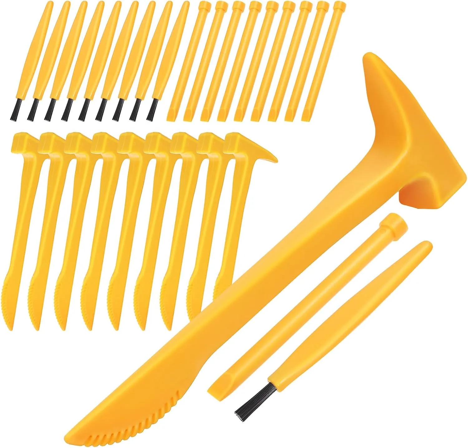 10 Set Excavation Tool Kit: PVC Archaeological Dig Tool Set Dinosaur Dig Kit with Hammer Chisel Brushes for Gems Archaeological Excavation