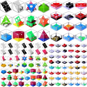 100 Pcs Brain Teaser Puzzle Cubes Mini Puzzle Party Favor Balance IQ Games Cubes Box Bulk Stocking Goodie Bag Stuffers for Maze Games Prizes Educational Gifts