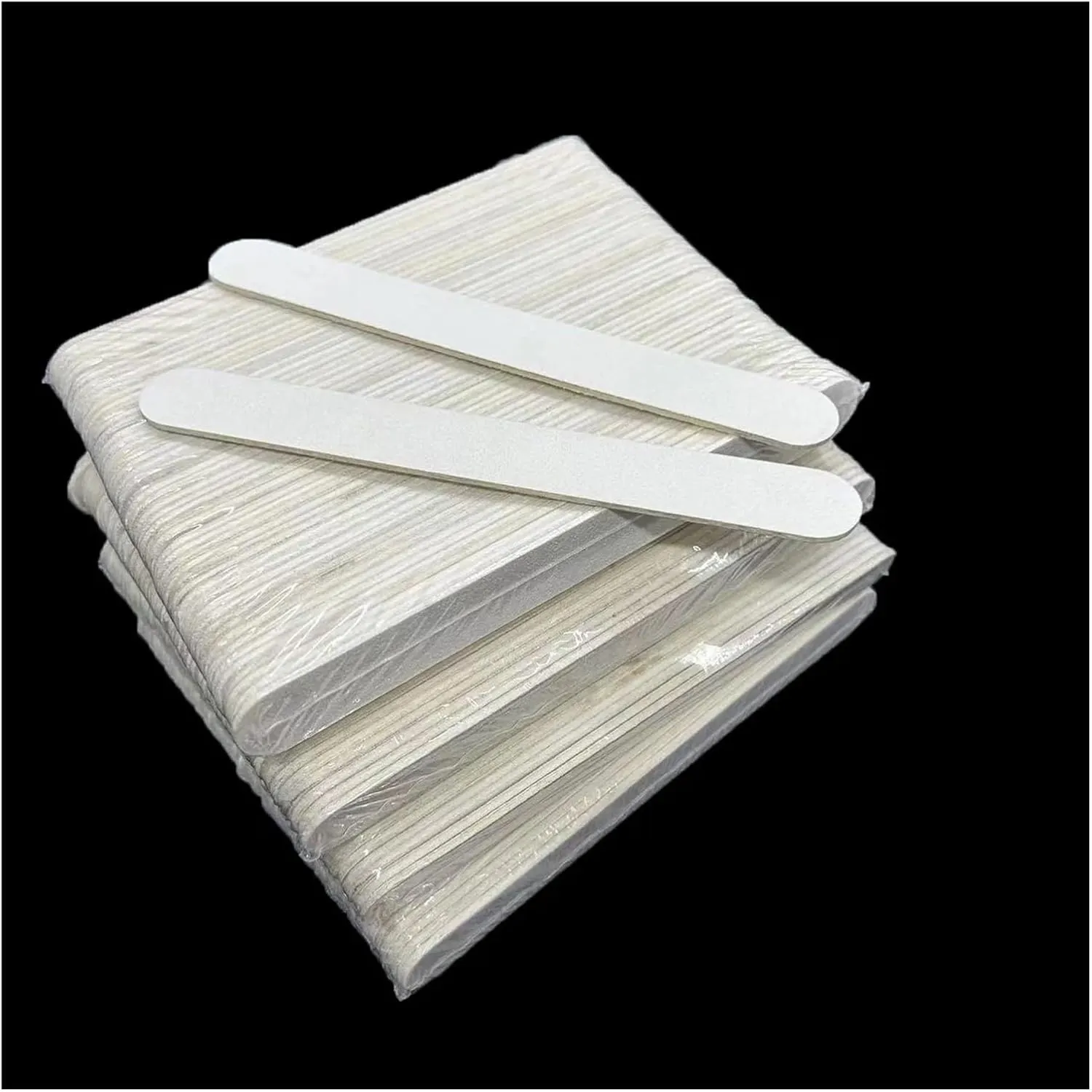 100 pcs White Nail File 100/180 80/80 120/120 Emery Board Nail File Manicure Tool(80 80)