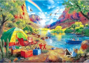 1000 Pieces Puzzles for Adults - Fantasy Rainbow Valley Fairy Landscape Wooden Puzzles Educational Fun Intellectual Jigsaw,Game Decompression Toys for Kids