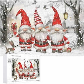 1000 Pieces Wooden Puzzles Adults for All Snowy Santa Claus Very Proud Challenge - Enjoy The Dream of Traveling The World Anytime,Anywhere Room Decor Home Decor