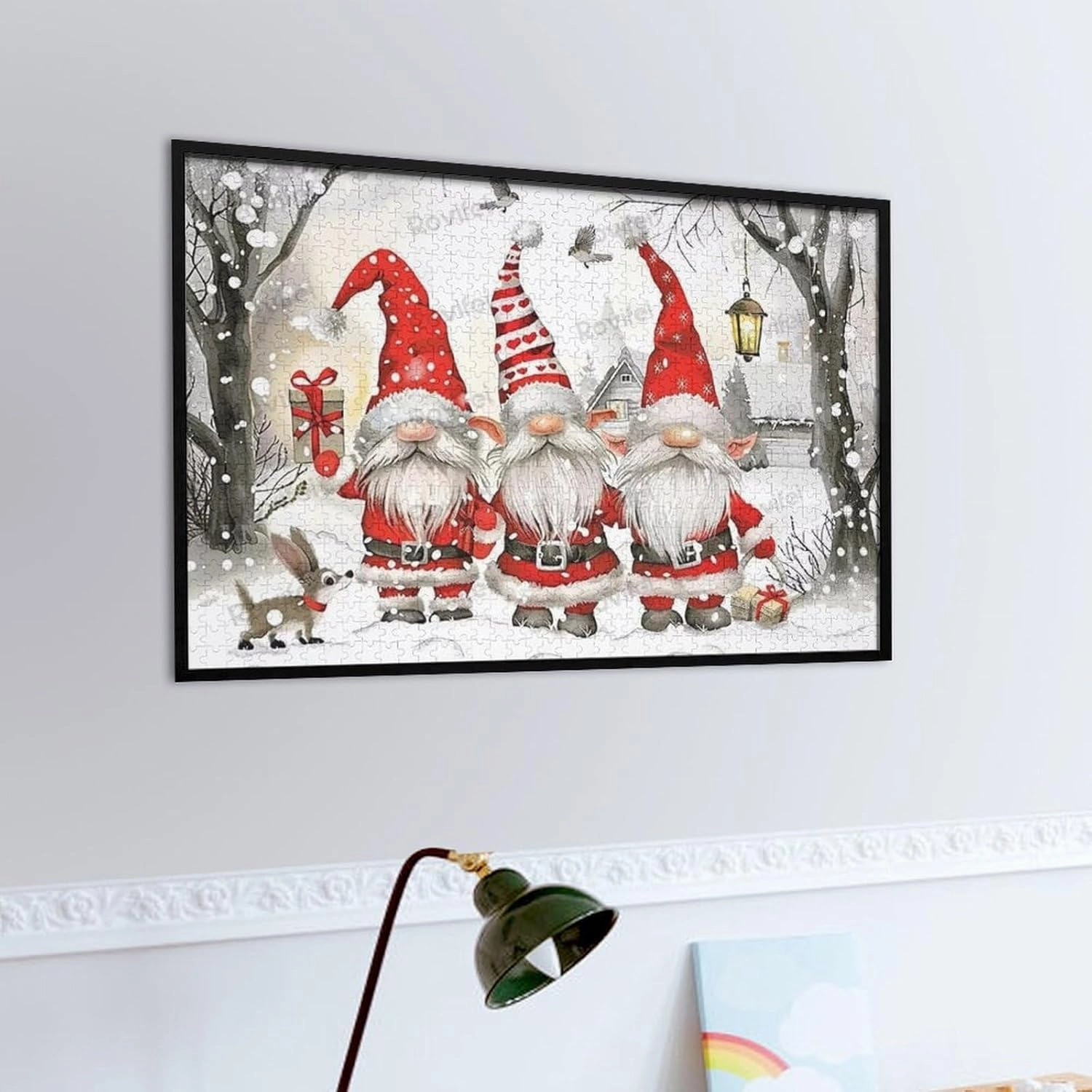 1000 Pieces Wooden Puzzles Adults for All Snowy Santa Claus Very Proud Challenge - Enjoy The Dream of Traveling The World Anytime,Anywhere Room Decor Home Decor