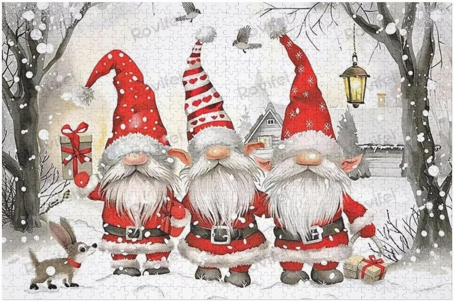 1000 Pieces Wooden Puzzles Adults for All Snowy Santa Claus Very Proud Challenge - Enjoy The Dream of Traveling The World Anytime,Anywhere Room Decor Home Decor