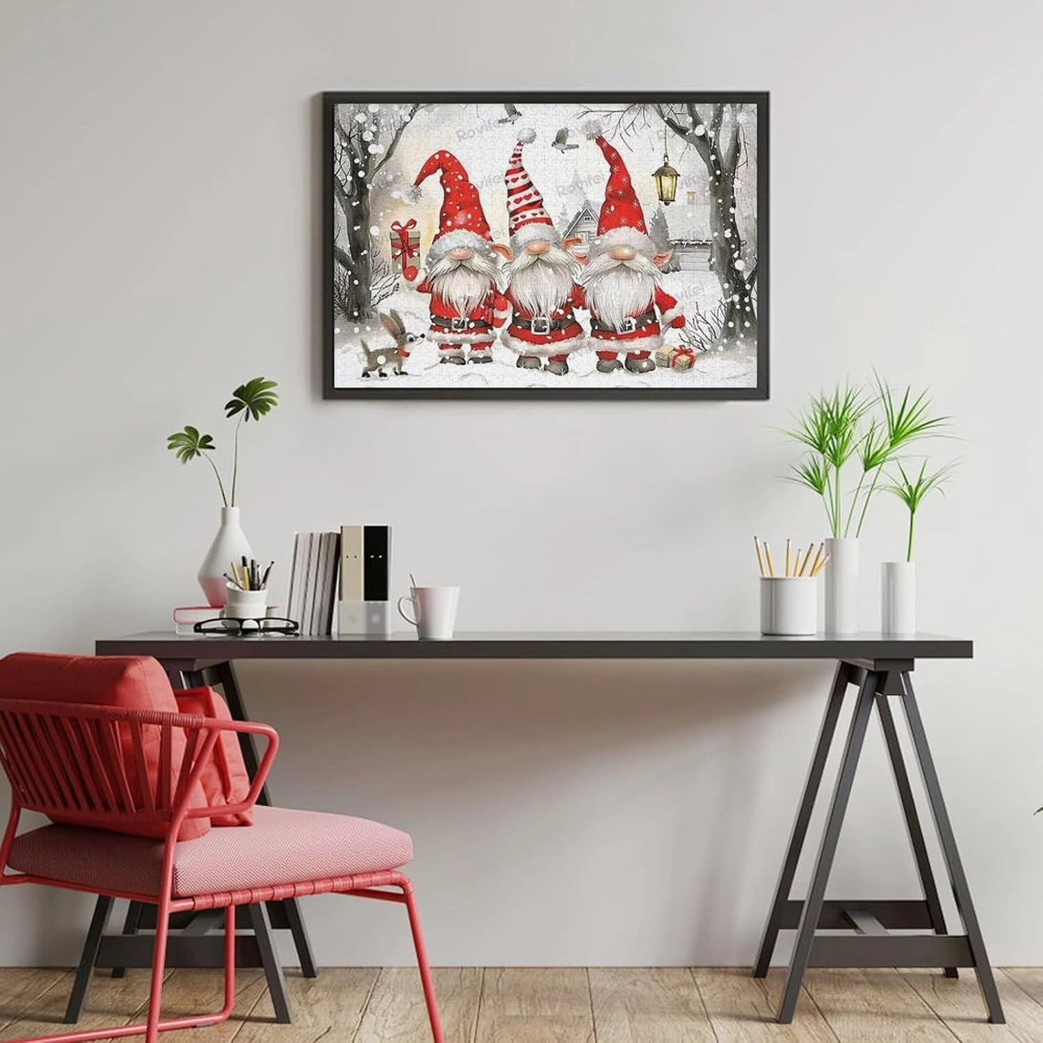 1000 Pieces Wooden Puzzles Adults for All Snowy Santa Claus Very Proud Challenge - Enjoy The Dream of Traveling The World Anytime,Anywhere Room Decor Home Decor