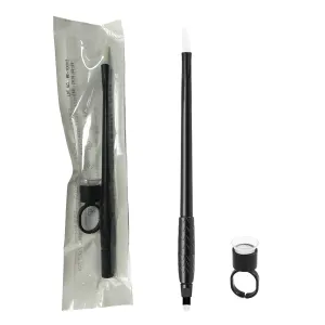10pcs Disposable Microblading Pen Nano 0.18mm Blades with Pigment Sponge and Ring Disposable Sterile Microblades (U18 Nano 0.18mm)