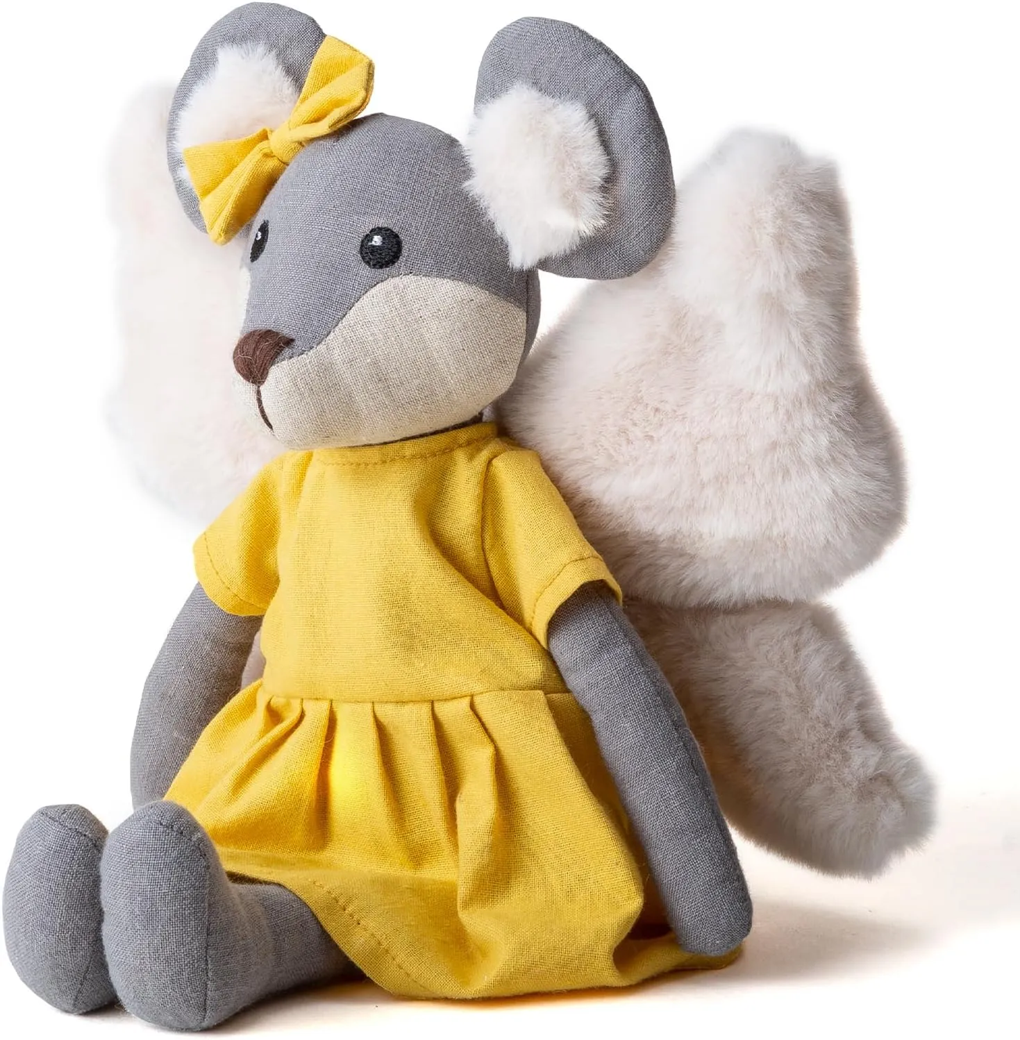11” Plush Figures with Wings Mouse Fairy Linen Cotton Stuffed Animal Toy Plush Toys for Baby