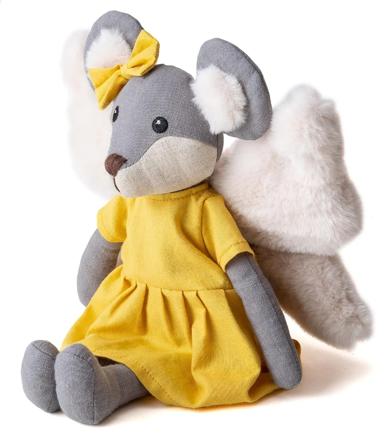 11” Plush Figures with Wings Mouse Fairy Linen Cotton Stuffed Animal Toy Plush Toys for Baby