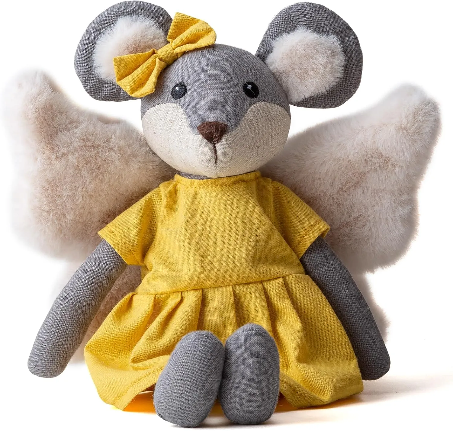 11” Plush Figures with Wings Mouse Fairy Linen Cotton Stuffed Animal Toy Plush Toys for Baby