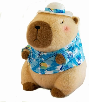 12 Inch Cute Animal Capybara Plush Toy with Tropical Shirt, Cute Animal Plush, Cute Doll Gift for Kids for Girls/Boys, Kawaii Anxiety Stuffed Animal Plushie, Bedtime Huggable Companion
