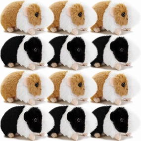 12 Pieces Cute Guinea Pig Stuffed Animal Bulk Guinea Pig Plush Toy Small Stuffed Doll with Chain for Boy Girl Party Favors Goodie Bag Fillers Carnival Prizes Birthday Gift, 4 Inch