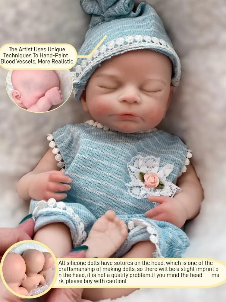 13inch Full Silicone Reborn Baby Doll Timothy, Soft Full Body Silicone Doll Lifelike Washable Reborn Doll Present Collectible Doll- not Vinyl Doll