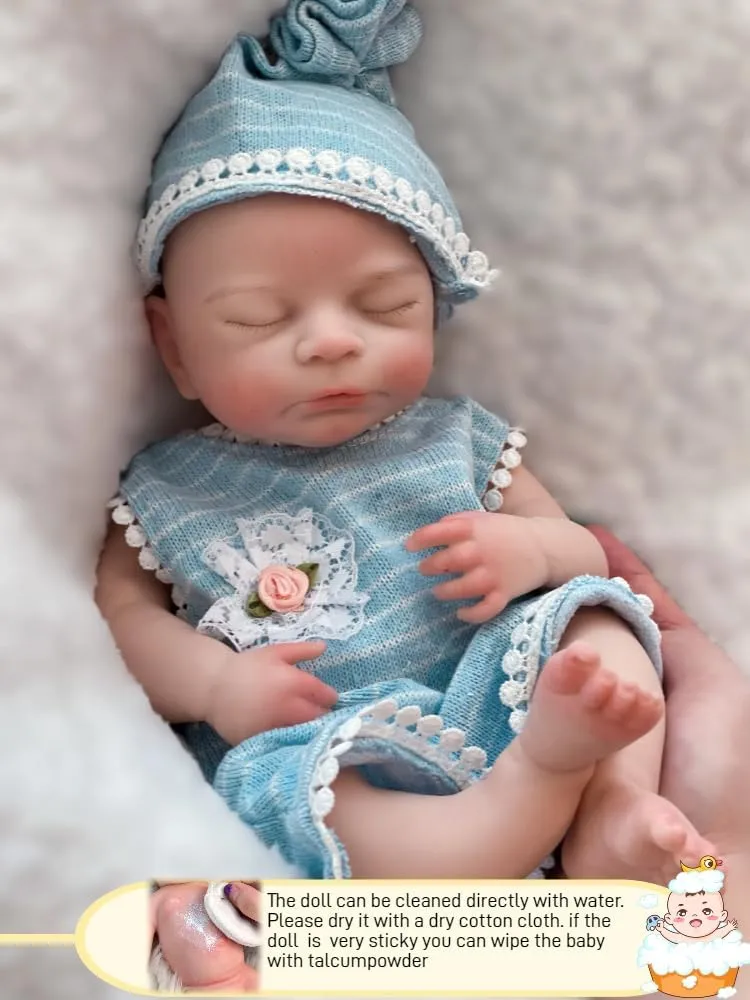 13inch Full Silicone Reborn Baby Doll Timothy, Soft Full Body Silicone Doll Lifelike Washable Reborn Doll Present Collectible Doll- not Vinyl Doll