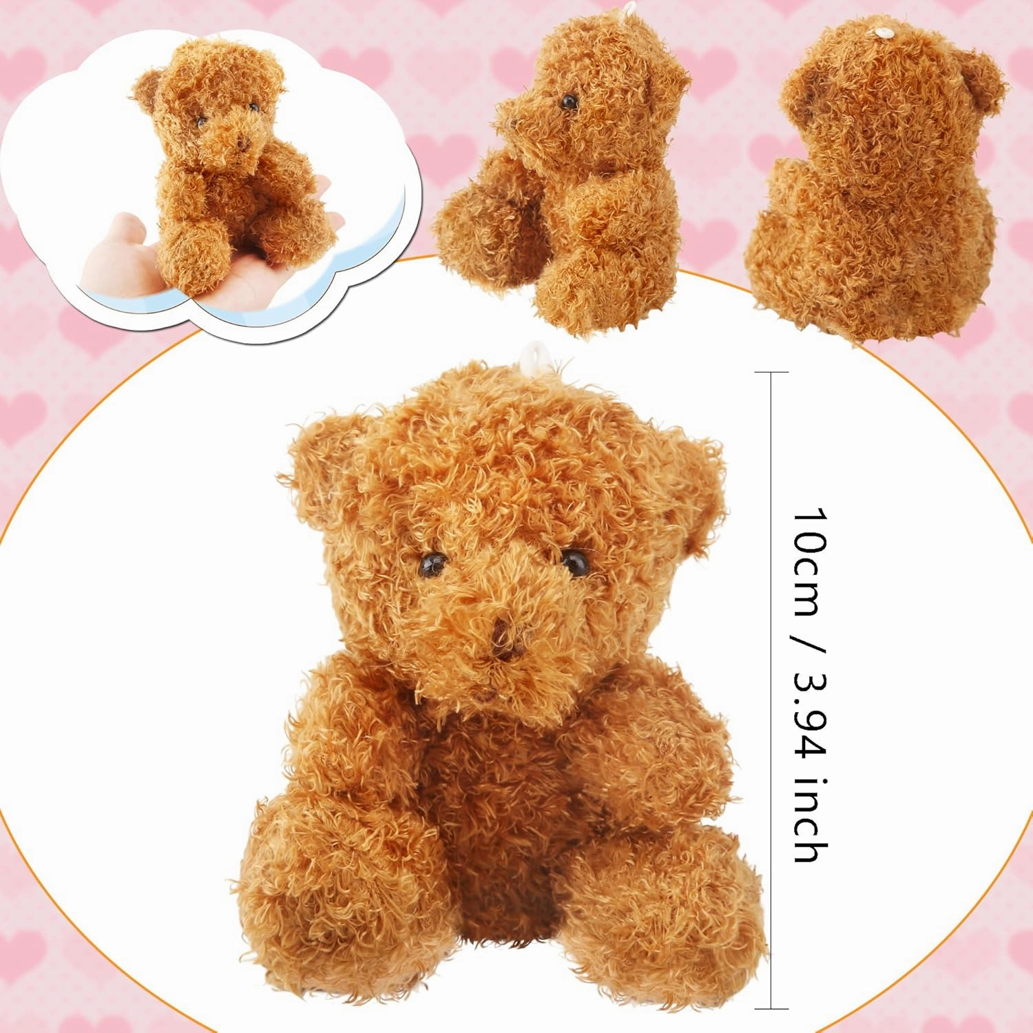 16 Pack 4 inch Mini Teddy Bears Plush Toys Cute Soft Small Teddy Bear Stuffed Animals for Birthday Valentine's Mother's Day Graduation Gifts (Color Set 2)