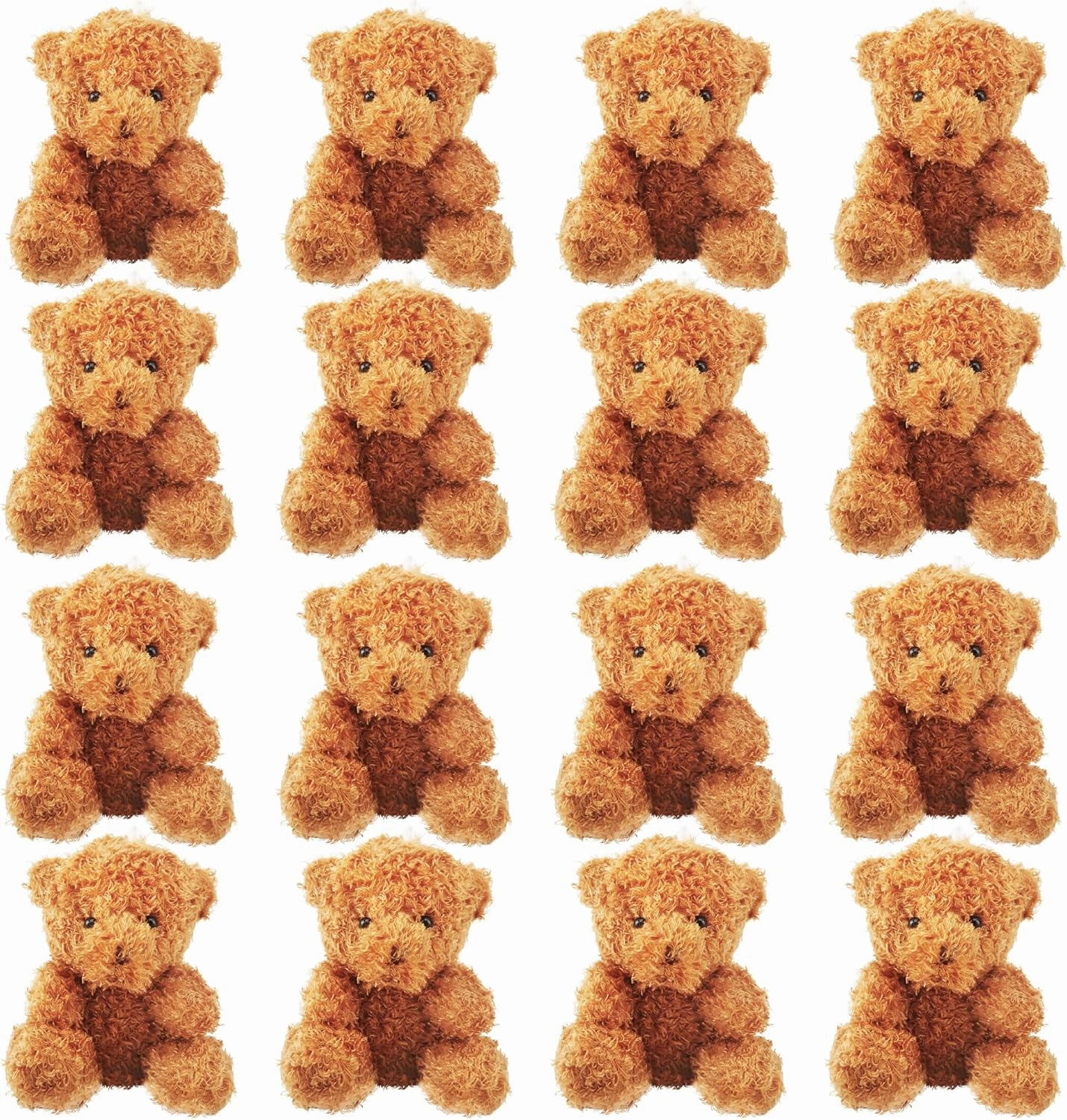 16 Pack 4 inch Mini Teddy Bears Plush Toys Cute Soft Small Teddy Bear Stuffed Animals for Birthday Valentine's Mother's Day Graduation Gifts (Color Set 2)