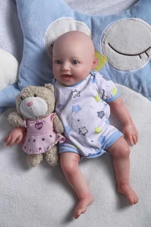 17 inch Realistic Full Silicone Baby Doll, Lifelike Reborn Baby Dolls, Toy, and Collectible Bald Girl 034