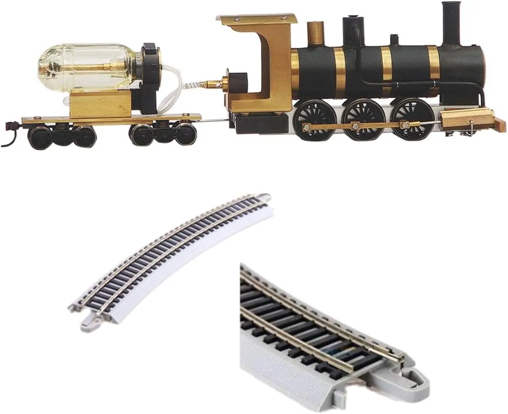 1/87 HO Scale Engine Model Kits, Live Steam Train Engine Kit for Adults, Single-Acting Oscillating Steam Engine Motor Model Educational Physics Experiment STEM Model