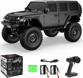 1/24 RC Truck Remote Control Car RC Refitted Metal Alloy Collectible Model Car, Rock Crawler with LED Lights, 2.4Ghz 4WD Remote Control Off-Road Trucks for Adults (Black)