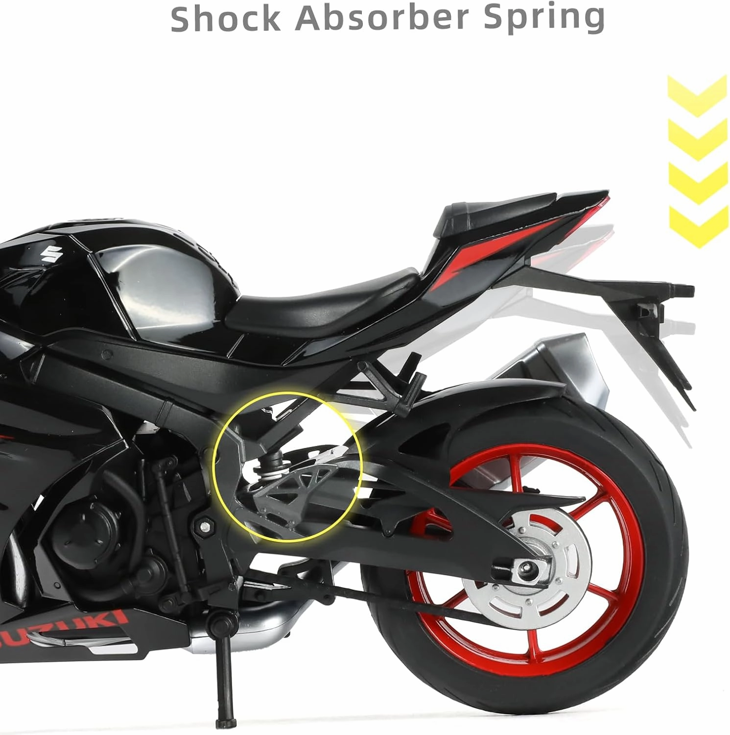 1:9 Motorcycle Model for Suzuki GSX R1000R Metal Die-cast Motorcycle Model No Assembly Required Mini Finished Moto Gift for Adult（Black）