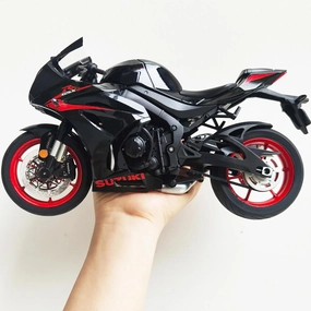 1:9 Motorcycle Model for Suzuki GSX R1000R Metal Die-cast Motorcycle Model No Assembly Required Mini Finished Moto Gift for Adult（Black）