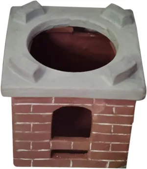 1Pc Miniature Ceramic Hearth Model Simulation Cooking Bench Ornament for Dollhouse Decoration Realistic Design Craftsmanship Compact Mini Accessory