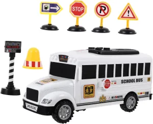 1Set Friction Powered Pull Bus for Safe Material Bright Colors Birthday Party Favor Present for Boys