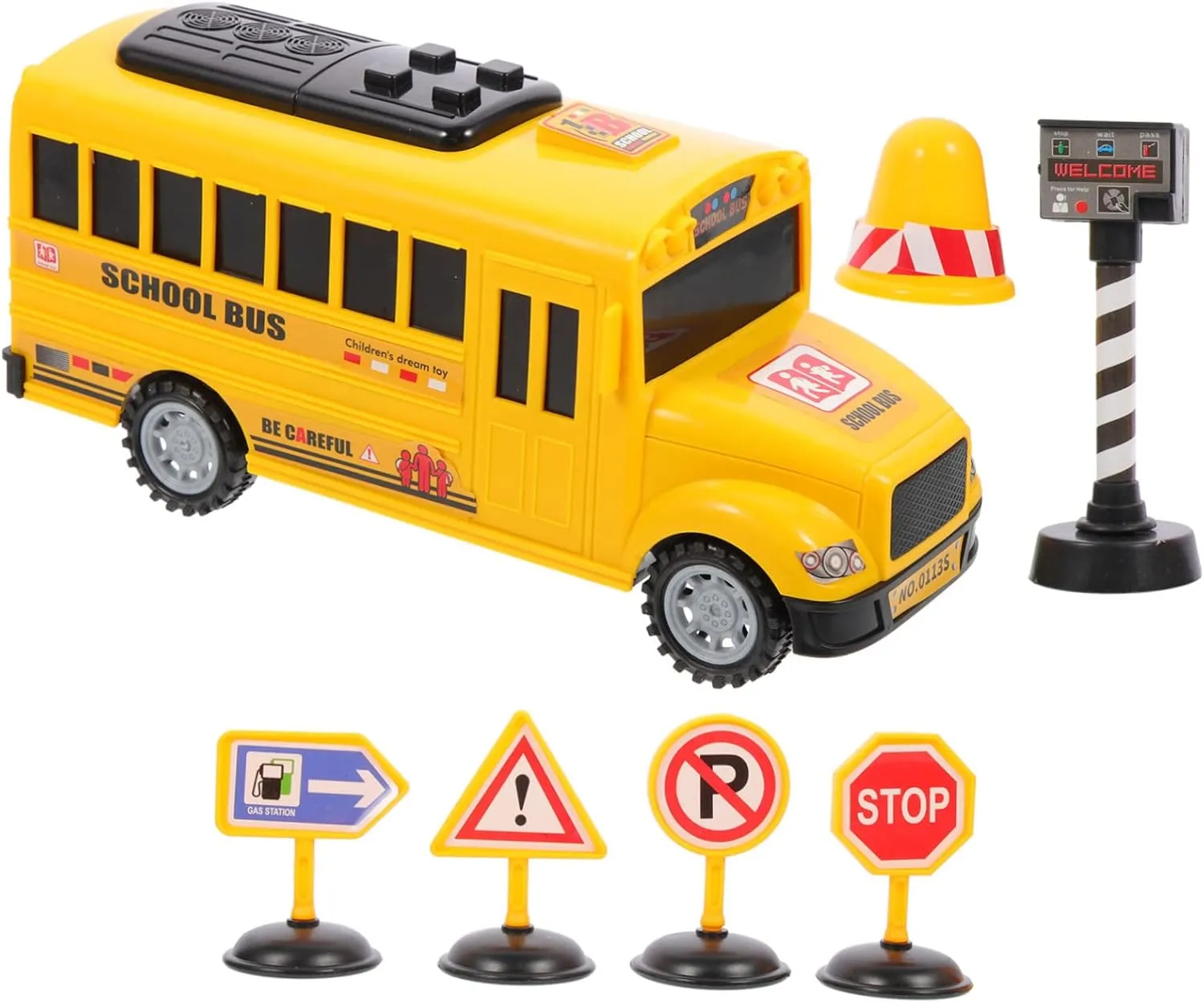 1Set Friction Powered School Bus for Pull Back Car for Birthday Party Favor Safe Material Bright Colors Fun