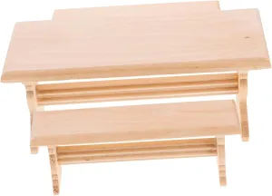 1set Miniature Wooden Table Bench Dollhouse Detailed House Furniture Model Compact Design for Mini House Decor Creativity Imagination Playtime for Dollhouse Accessories