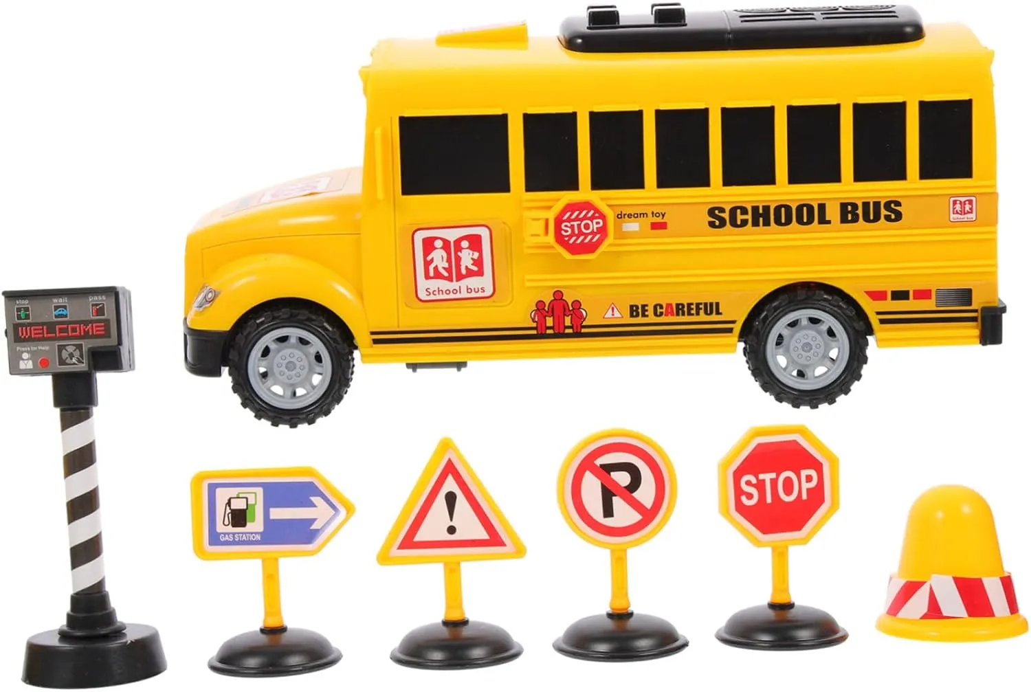 1Set Pull Bus for Friction Powered Vehicle with Bright Colors and Cartoon Design for Boys and Ages and Up for Playtime and Learning