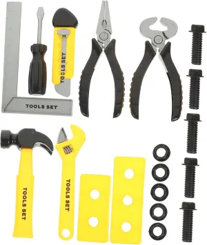 1Set Toolbox Play of Engineering Construction with Screwdriver Wrench and Hammer Interactive Sensory Plaything for
