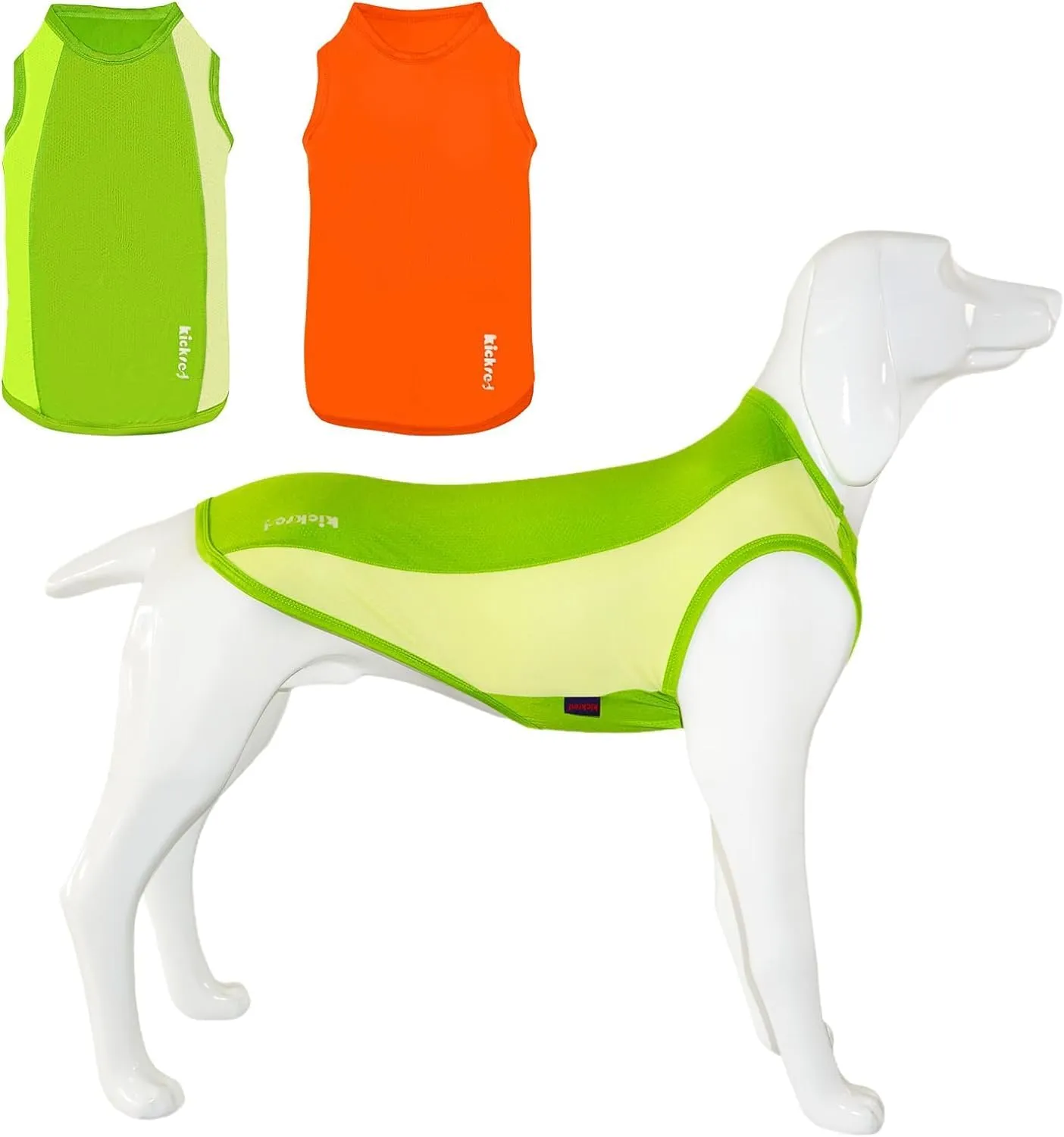 2 Pack Dog Shirts, Breathable Mesh Dog Clothes Pet Sleeveless Vest, Lightweight Stretchy Tank Top T-Shirts for Large Dogs, L