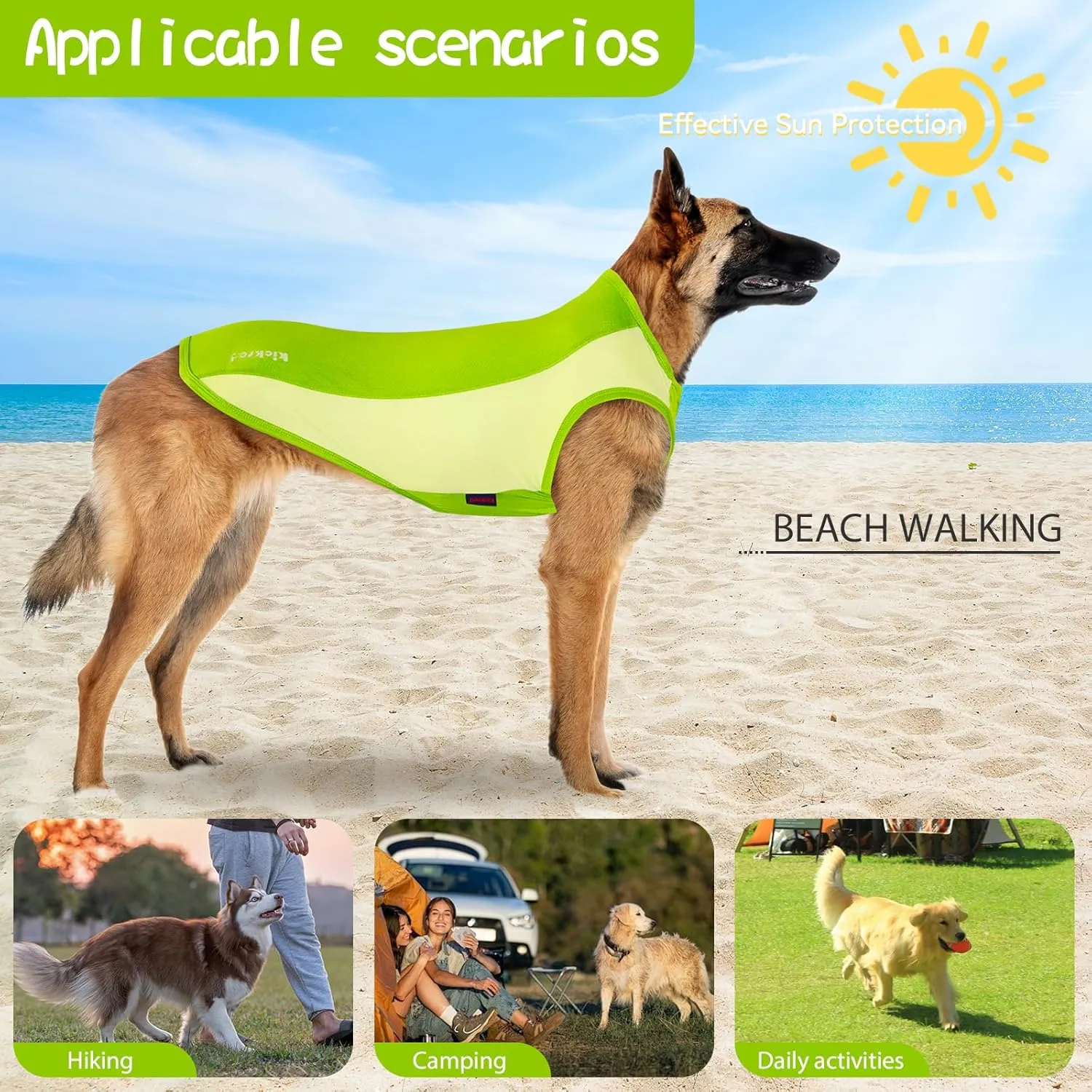 2 Pack Dog Shirts, Breathable Mesh Dog Clothes Pet Sleeveless Vest, Lightweight Stretchy Tank Top T-Shirts for Large Dogs, XL