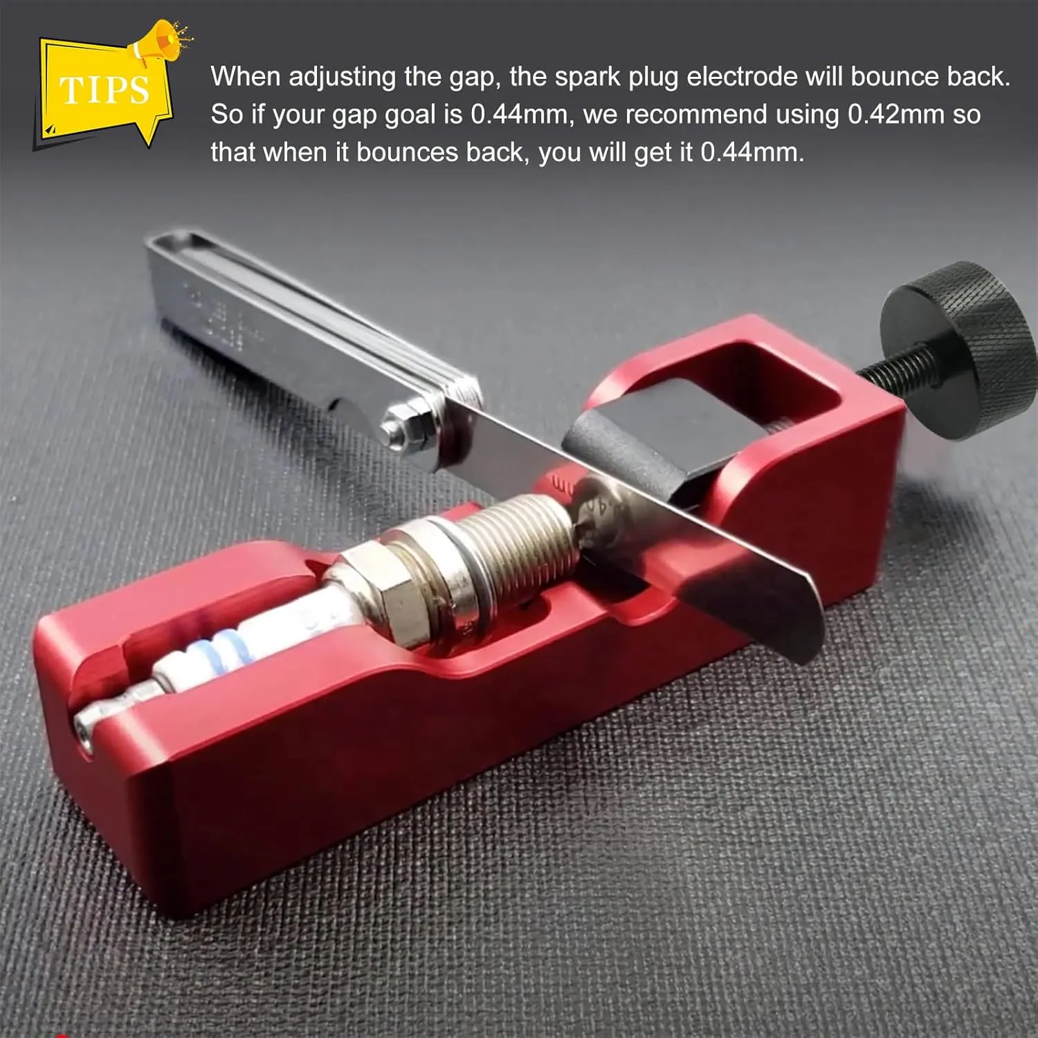 2 PCS Car Spark Plug Gap Tool, Spark Plug Gapper Adjustment with 32 Blades Feeler Gauge, Spark Plug Gap Setting Tool for Most 10mm 12mm 14mm 16mm Spark Plugs, Car Accessories (Red)