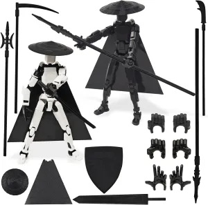 2 PCS Titan 13 Action Figures, 3D Printed Movable Figures with Swords and Axes for Collectors, Perfect for Display or Gifting (Assembly Completed)