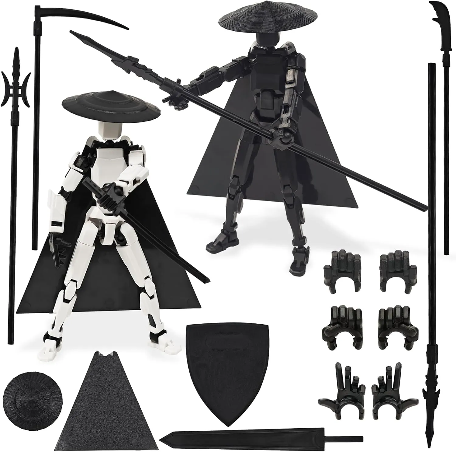 2 PCS Titan 13 Action Figures, 3D Printed Movable Figures with Swords and Axes for Collectors, Perfect for Display or Gifting (Assembly Completed)