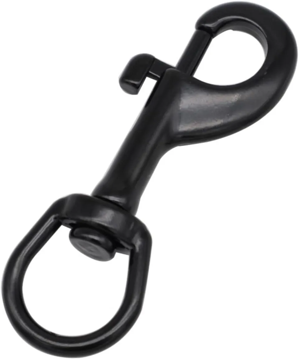 2 Pieces Stainless Steel 316 Black Oval Single Head Hook Diving Quick Draw pet Leash Hook Swivel Spring Hook Easy Installation