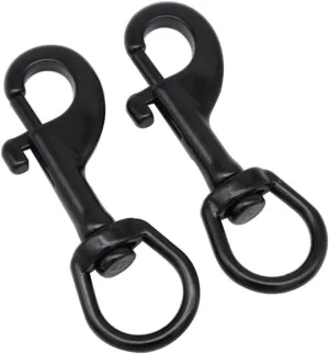 2 Pieces Stainless Steel 316 Black Oval Single Head Hook Diving Quick Draw pet Leash Hook Swivel Spring Hook Easy Installation