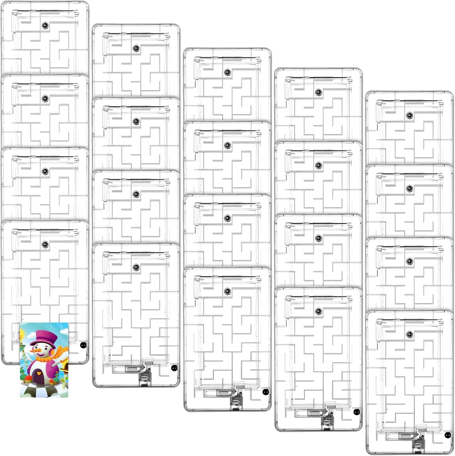 20 Pieces Gift Card and Money Puzzle Brain Teasing Maze Portable Puzzle Gift Box Plastic Card Holder Intellectual for Adults and Teens Birthday Party Supplies(Clear)