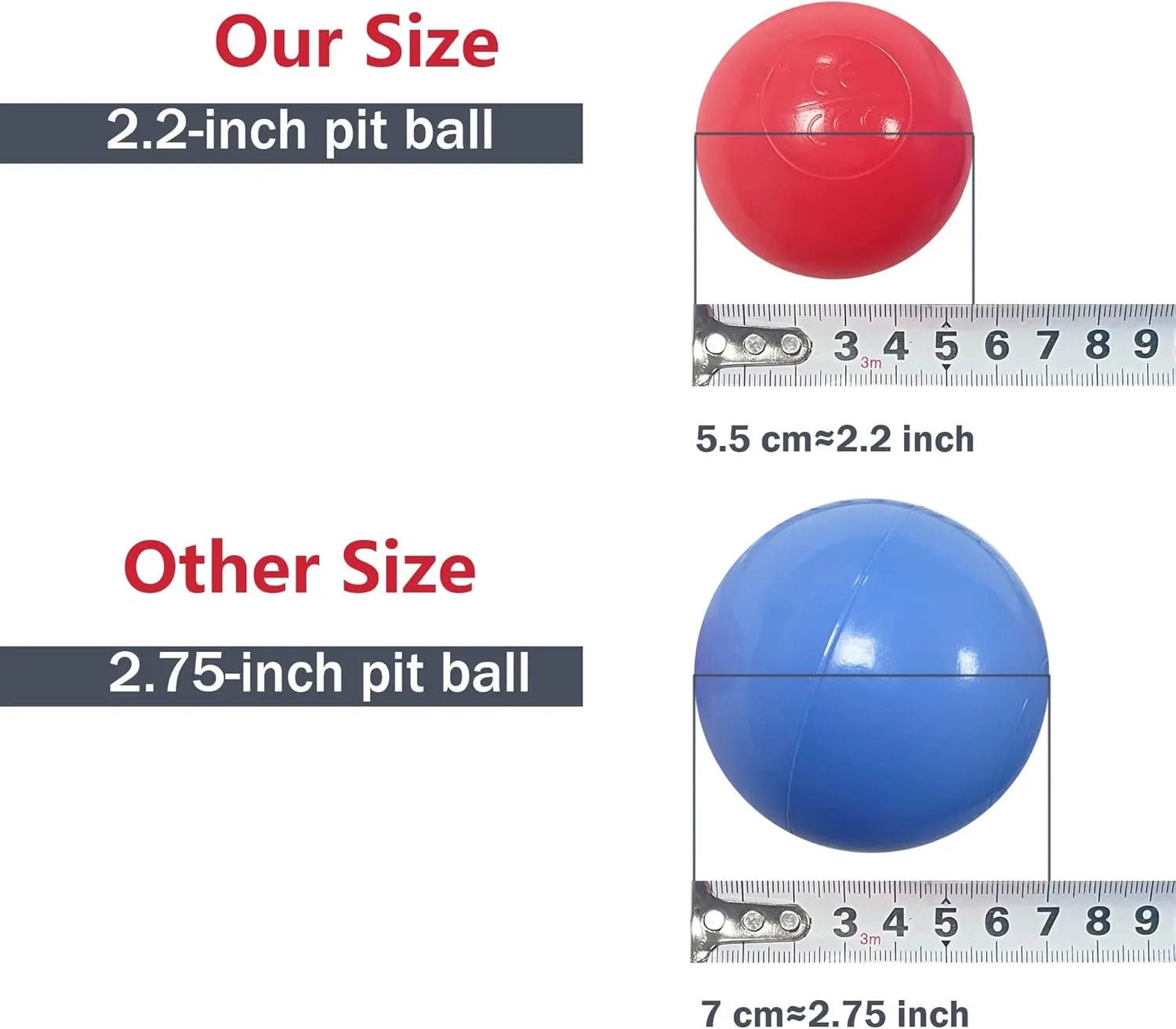 200 Count Plastic Soft Plastic Ball Pit Balls Colorful Play Pit Balls for Pet Dogs Ball Pit 2.2" Large Phthalate Free Bpa Free Balls for Toddlers 1-3 Baby Kids (Rainbow, 200)