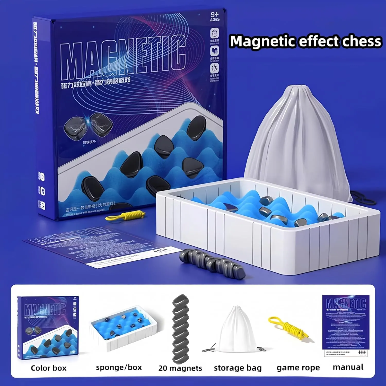 2024 New Portable, Magnetic Chess Game, Intellectual Battle Game, Strategy Game for Children and Adults, Fun Family Party Game, Multiplayer Magnetic Board Game,Fun Puzzle Gift… (Set A)