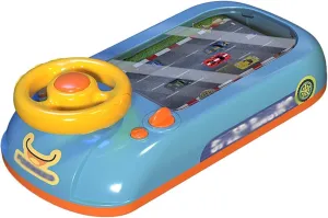 2025 Driving Simulator Interactive Steering Wheel for Kids Toddler Simulated Driving Racing Car Game with Sound Musical Steering Wheel Toys Interactive Educational Racing Game for Kids 3  (Dark Blue)