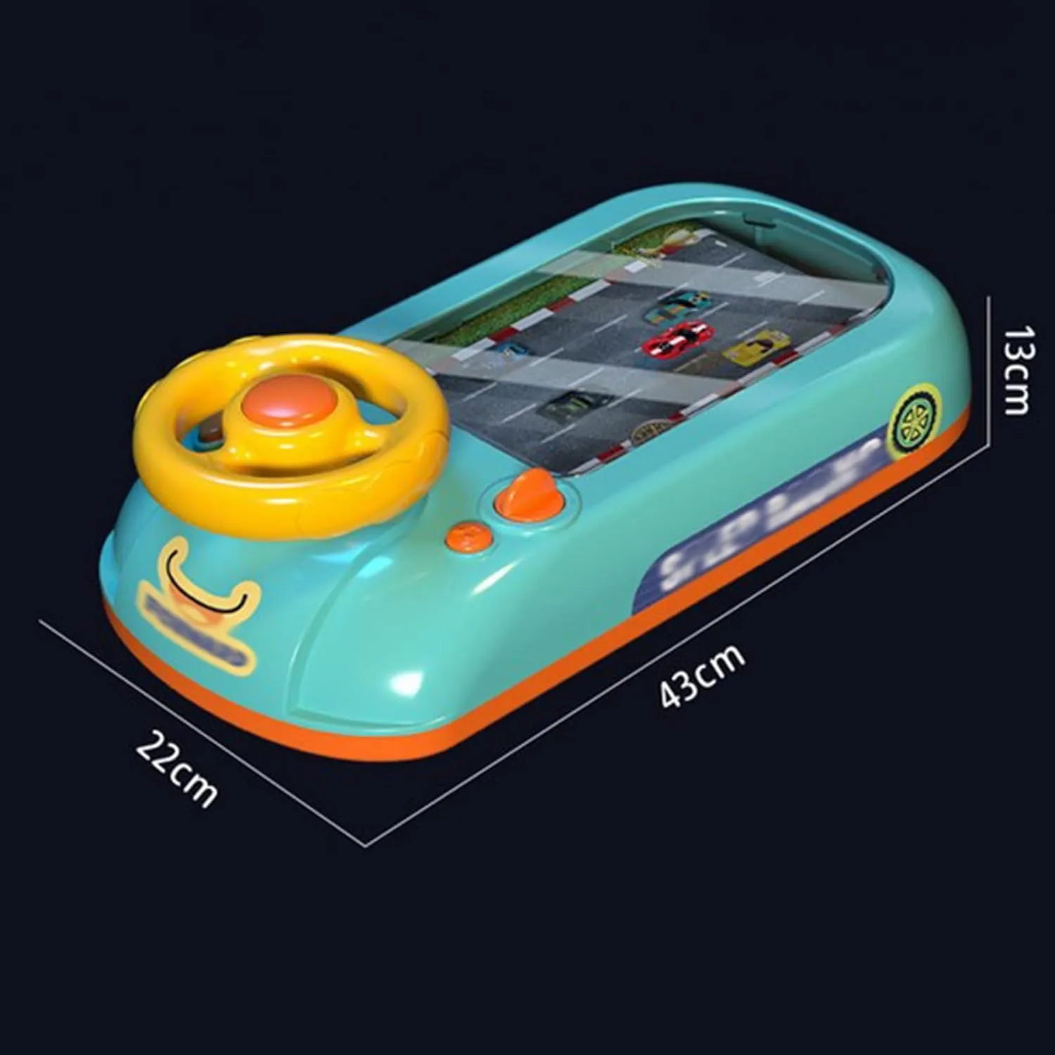 2025 Driving Simulator Interactive Steering Wheel for Kids Toddler Simulated Driving Racing Car Game with Sound Musical Steering Wheel Toys Interactive Educational Racing Game for Kids 3  (Dark Blue)