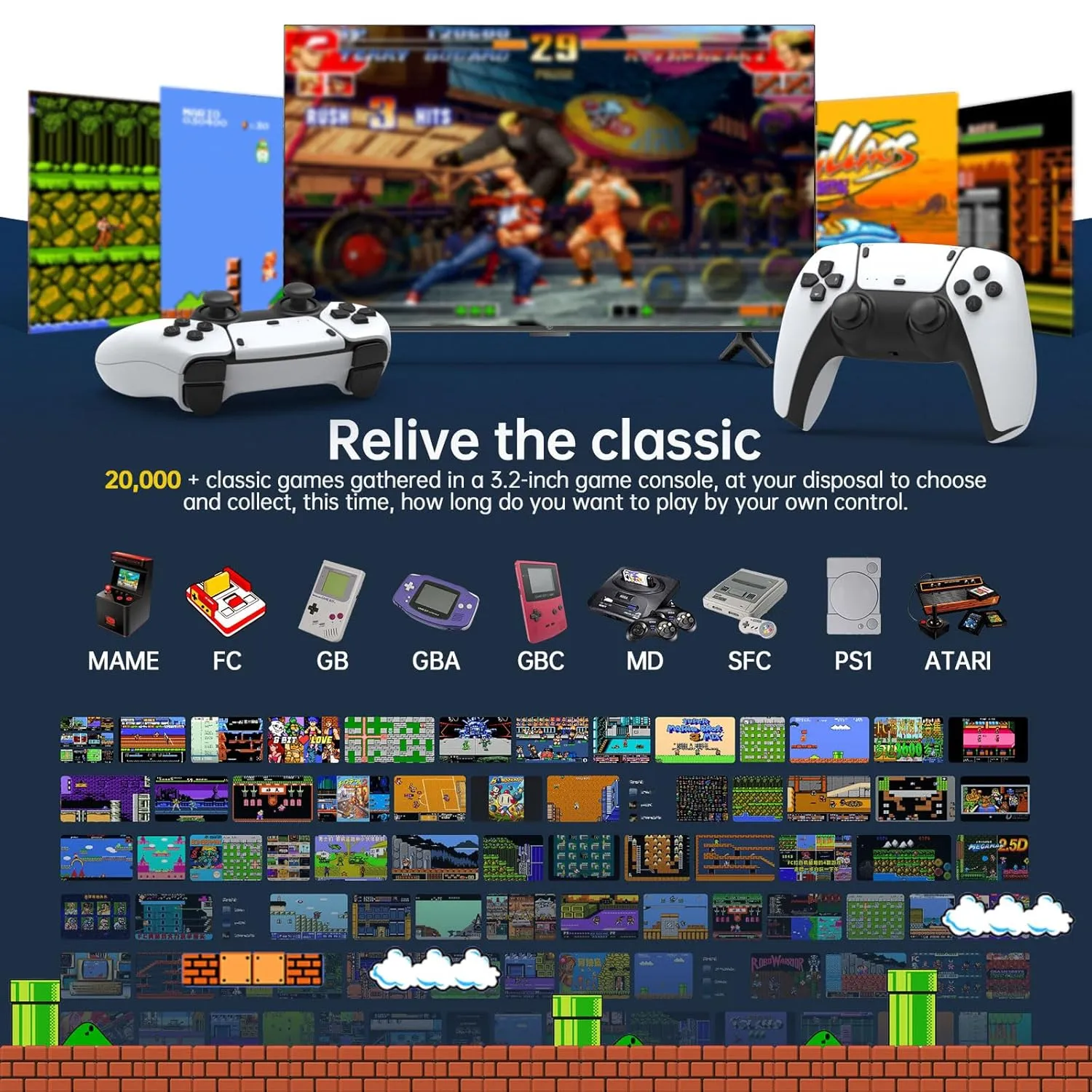 2025 Upgrade Wireless Retro Game Console,Retro Game Stick with 20,000  Games,4k Hdmi Output Game Stick,TV-Connectable Game Stick,Plug and Retro Play Video Games for Tv,Retro Game Stick.Whtie