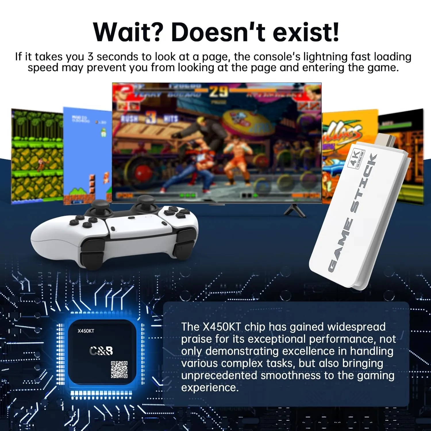 2025 Upgrade Wireless Retro Game Console,Retro Game Stick with 20,000  Games,4k Hdmi Output Game Stick,TV-Connectable Game Stick,Plug and Retro Play Video Games for Tv,Retro Game Stick.Whtie