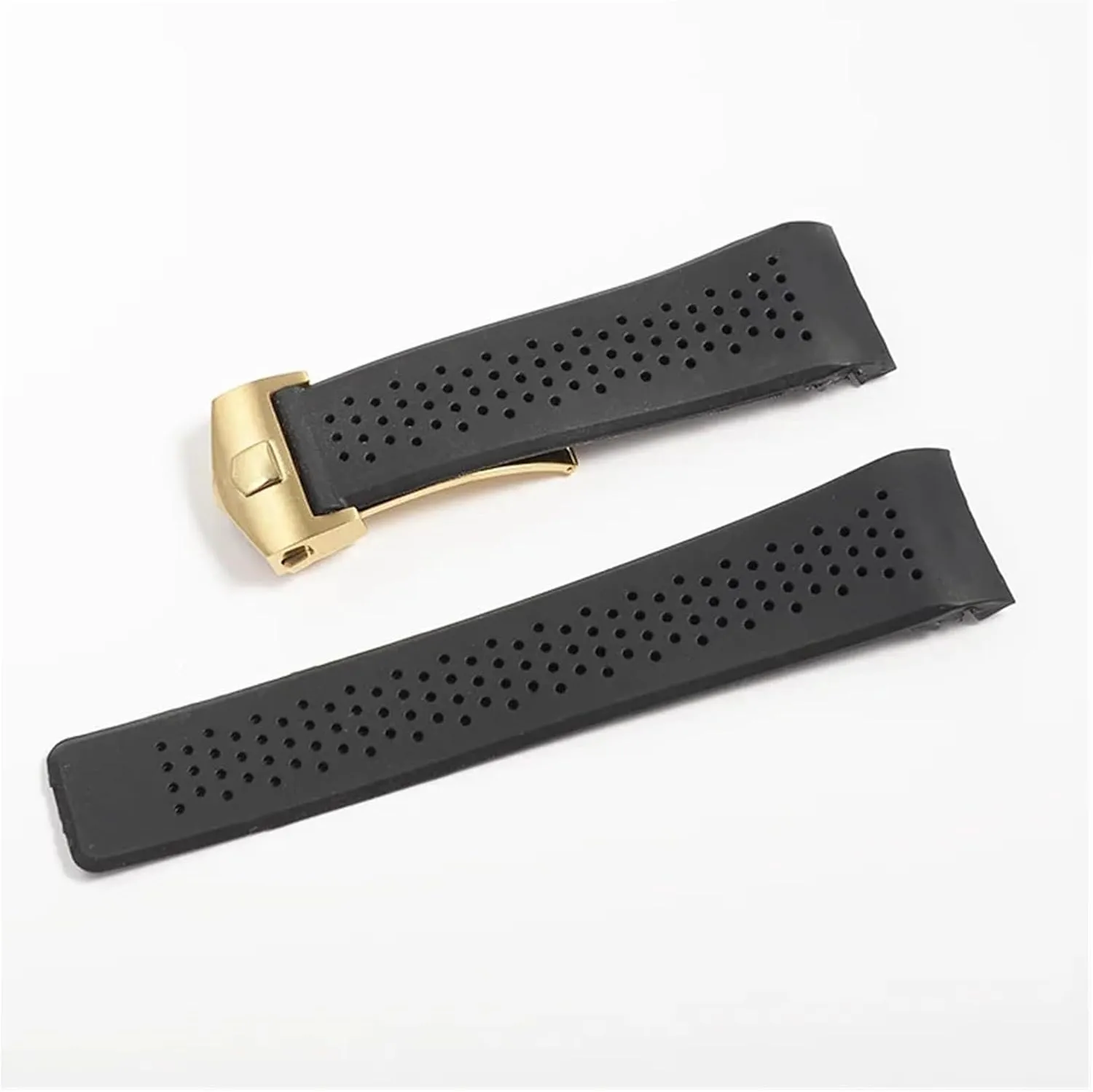 22mm 24mm Silicone Men Watchband Band With Clasp Perforated Watch Strap Sport Bracelet Belt