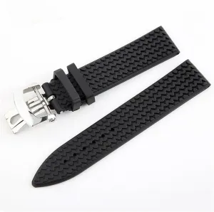 23mm Black Replacement Rubber Silicone Watchband Strap Watch
