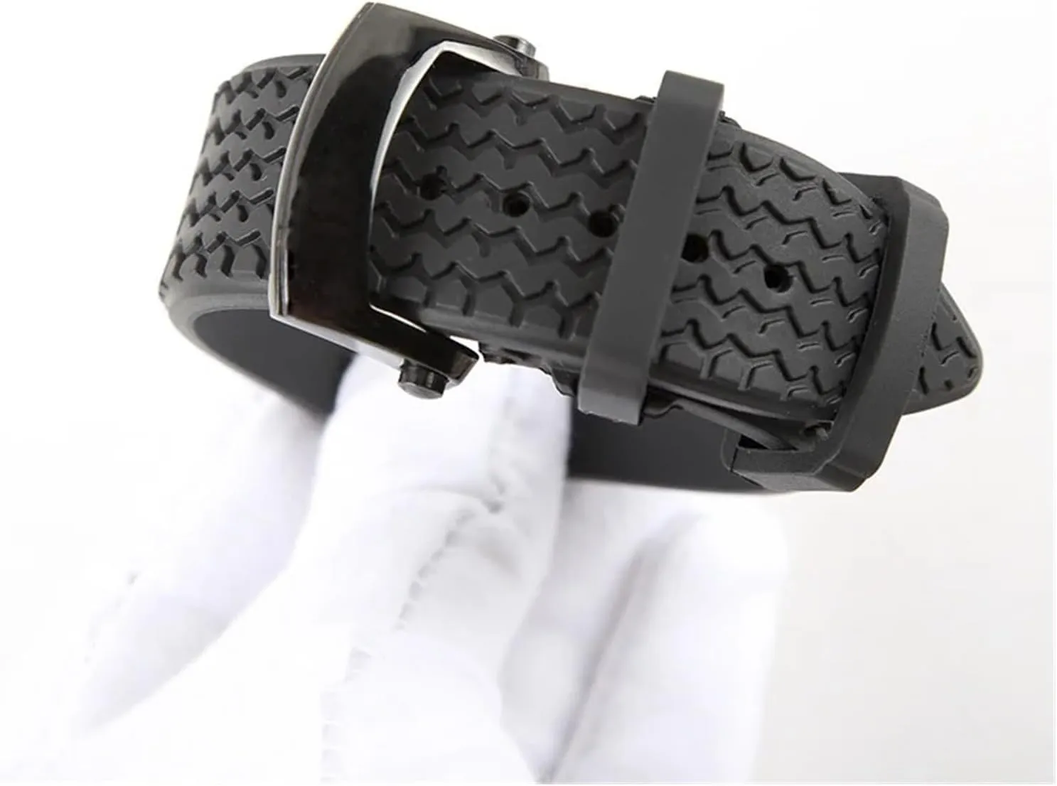 23mm Black Replacement Rubber Silicone Watchband Strap Watch