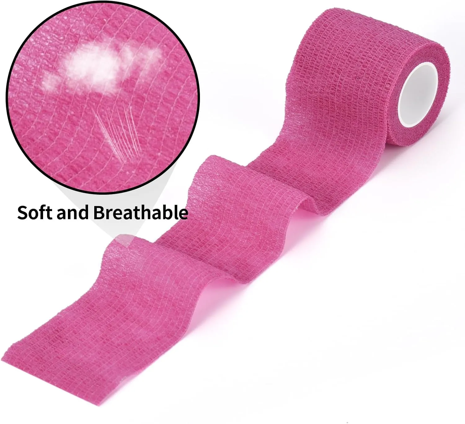 24 Pack Self Adherent Cohesive Wrap Bandages Non Woven Cohesive Bandage Elastic Self Adhesive Bandage Wrap Sports Athletic Tape First Aid Tape for Wrist Ankle Pet Vet Wrap Grip Cover 2 inch